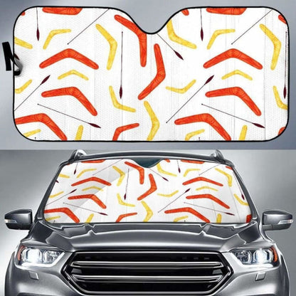 Waterclor Boomerang Australian Aboriginal Ornament Car Auto Sun Shades