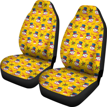 Snowman Pattern Car Seat Covers Car Decoration