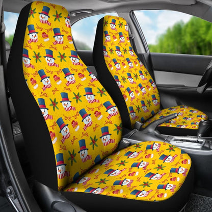 Snowman Pattern Car Seat Covers Car Decoration