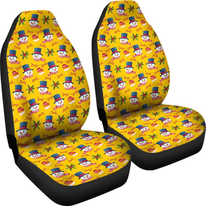 Snowman Pattern Car Seat Covers Car Decoration