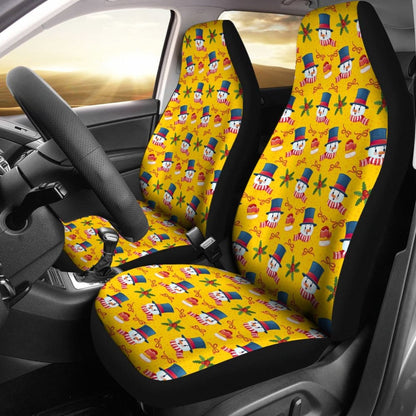 Snowman Pattern Car Seat Covers Car Decoration