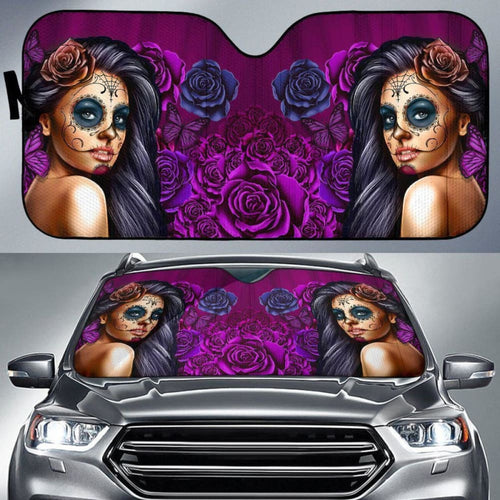 Calavera Girl - Purple - Auto Sun Shade