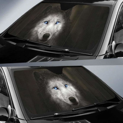 Werewolf Blue Eyes Car Sun Shades