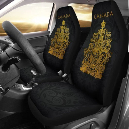 Golden Canada Coat Of Arm Car Seat Cover
