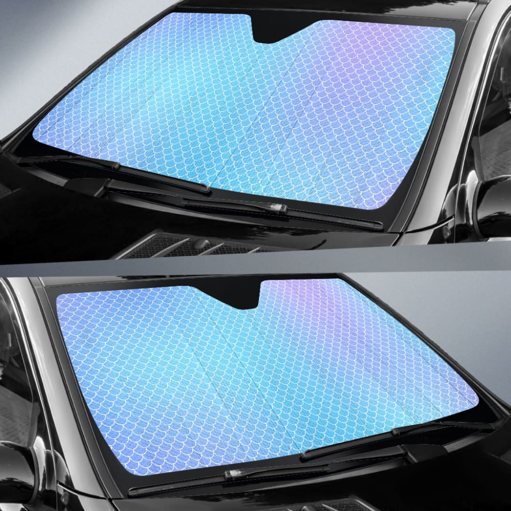 Blue Purple Mermaid Scales Car Auto Sun Shades