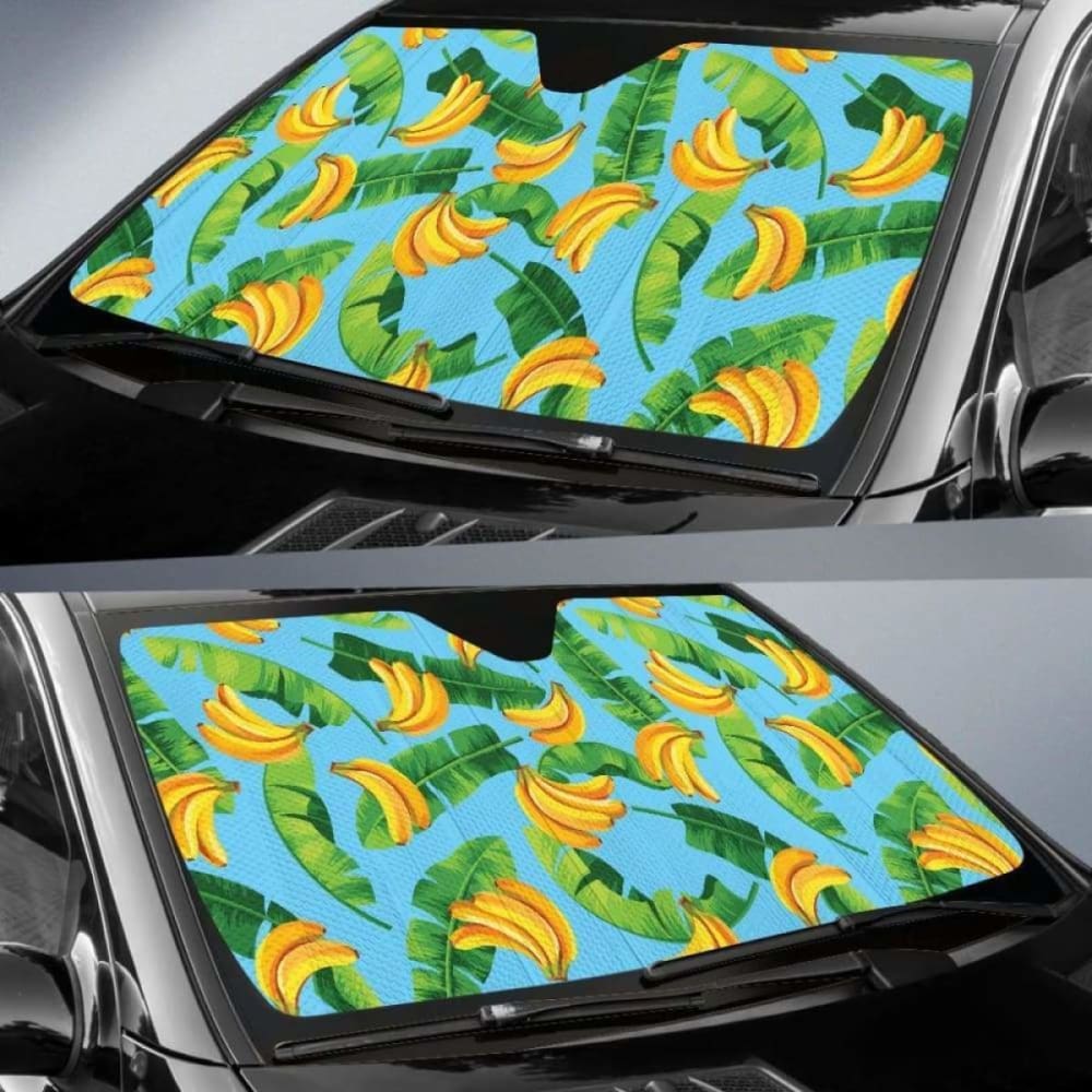 Banana Leaves Banana Design Pattern Car Auto Sun Shades