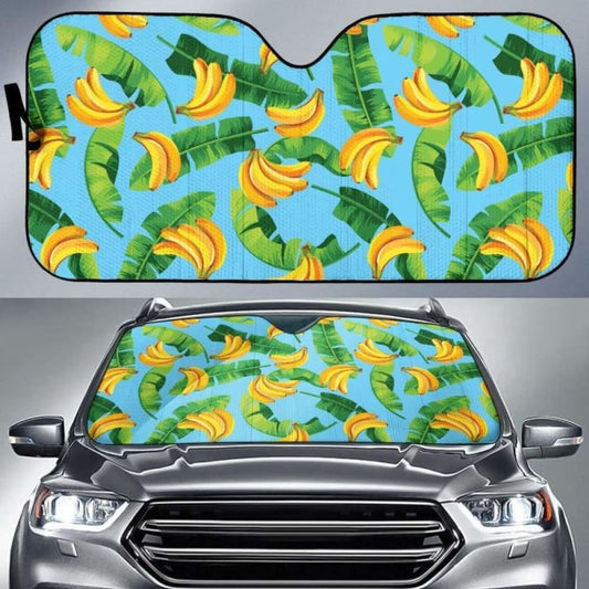 Banana Leaves Banana Design Pattern Car Auto Sun Shades