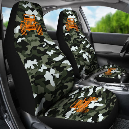 Forest Green Army Camouflage Color Pale Green Jeep Car Seats Covers