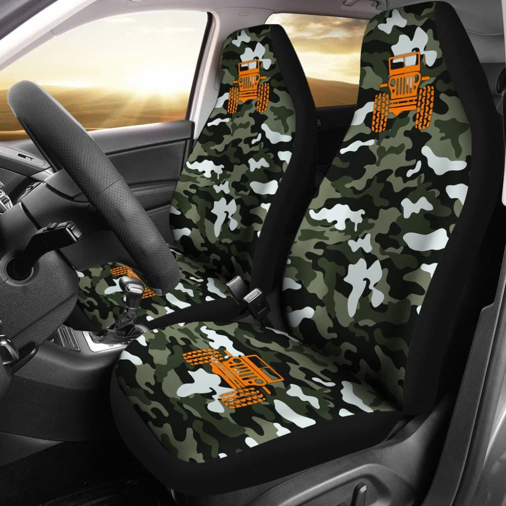 Forest Green Army Camouflage Color Pale Green Jeep Car Seats Covers