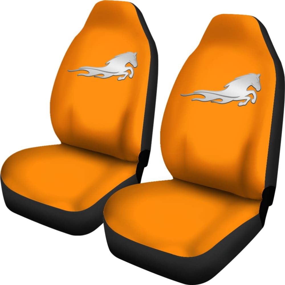 Orange Mustang Horse Silhouette Car Seat Covers Custom