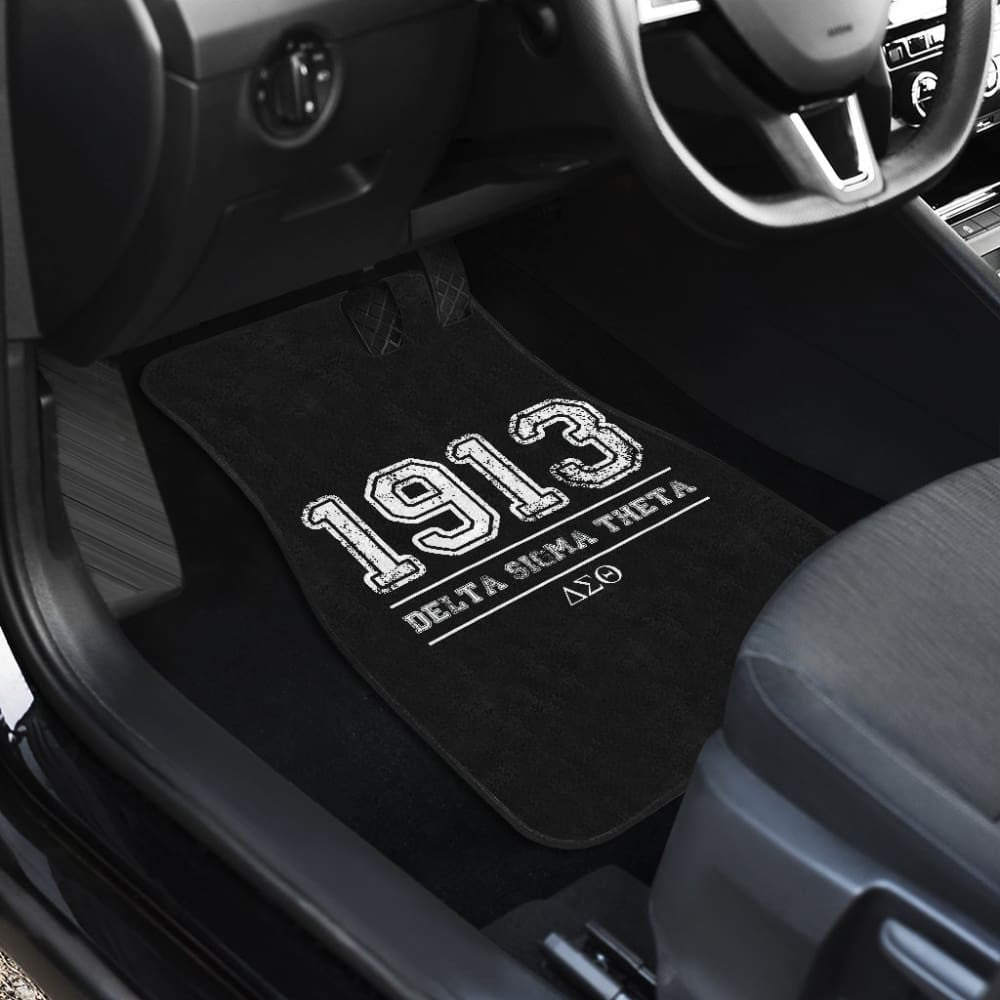 White Delta Sigma Theta Black Themed Car Floor Mats