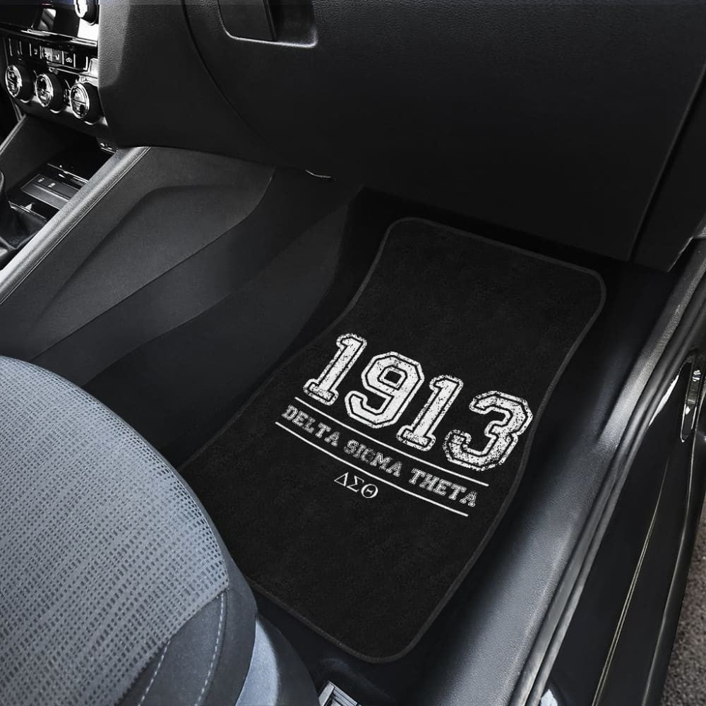 White Delta Sigma Theta Black Themed Car Floor Mats
