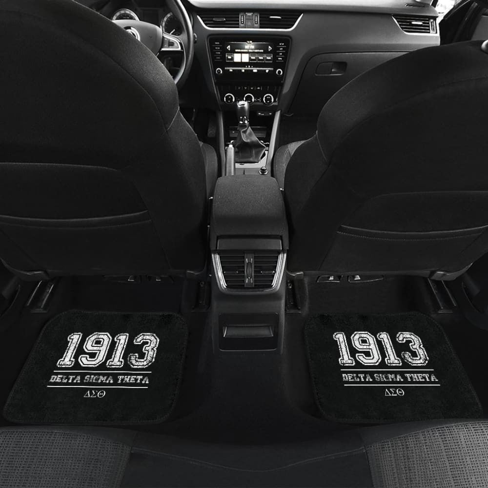 White Delta Sigma Theta Black Themed Car Floor Mats
