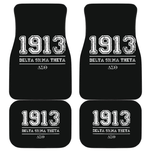 White Delta Sigma Theta Black Themed Car Floor Mats