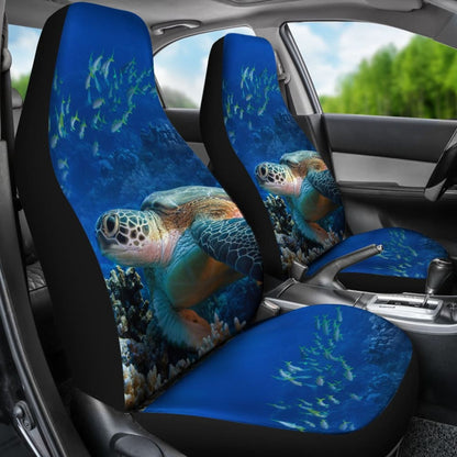 Tropical Sea Turtle And Coral Happy Moments Car Seat Covers