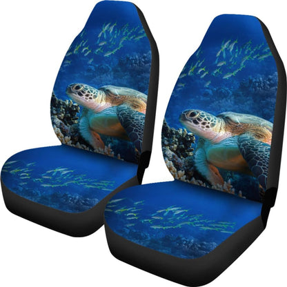 Tropical Sea Turtle And Coral Happy Moments Car Seat Covers
