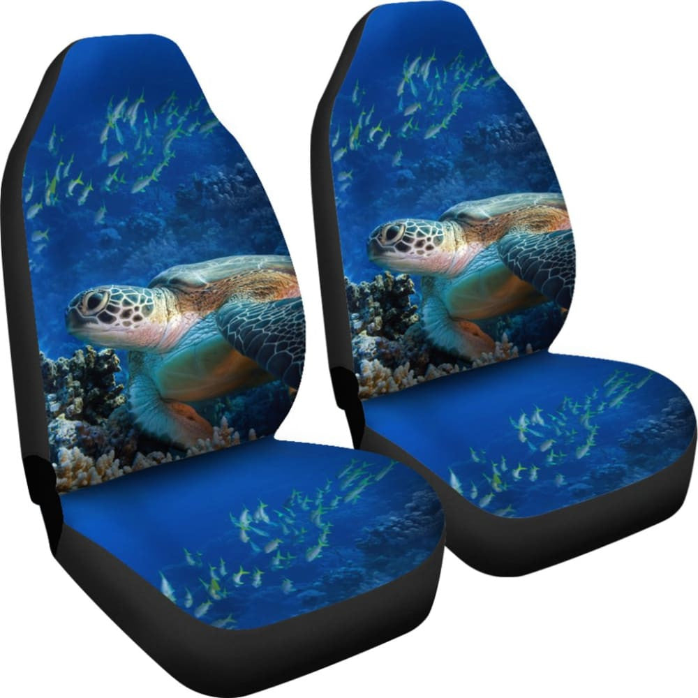 Tropical Sea Turtle And Coral Happy Moments Car Seat Covers