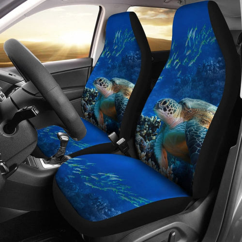 Tropical Sea Turtle And Coral Happy Moments Car Seat Covers