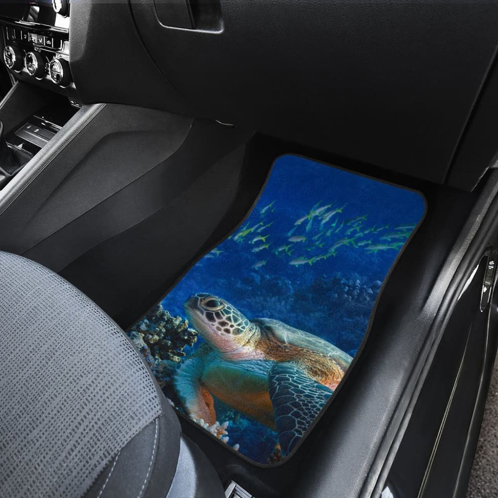 Tropical Sea Turtle And Coral Happy Moments Car Floor Mats
