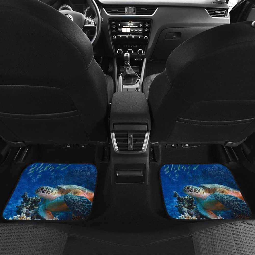 Tropical Sea Turtle And Coral Happy Moments Car Floor Mats