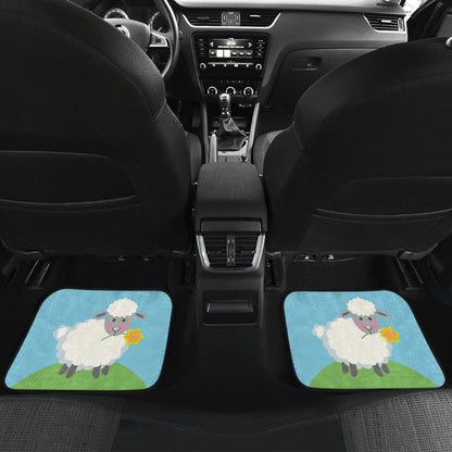 Cute Sheep With Grass And Flower Car Floor Mats