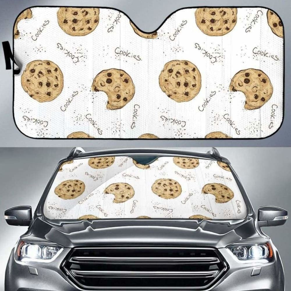 Sketch Style Cookie Pattern Car Auto Sun Shades