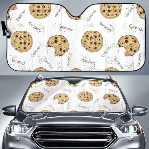 Sketch Style Cookie Pattern Car Auto Sun Shades