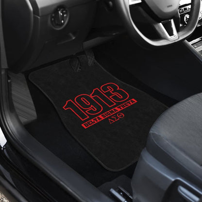 Red Delta Sigma Theta Black Themed Car Floor Mats