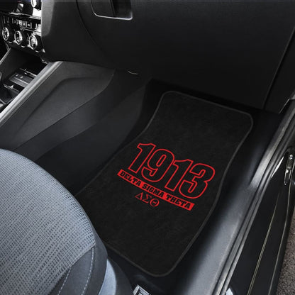 Red Delta Sigma Theta Black Themed Car Floor Mats