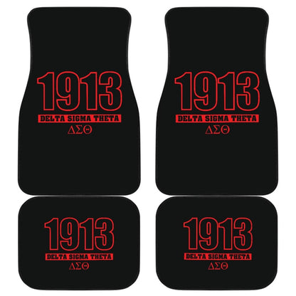 Red Delta Sigma Theta Black Themed Car Floor Mats