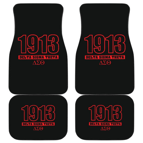 Red Delta Sigma Theta Black Themed Car Floor Mats