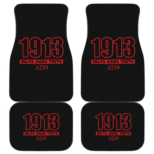 Red Delta Sigma Theta Black Themed Car Floor Mats