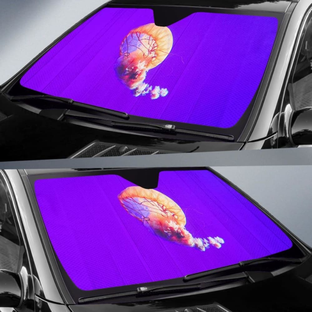 Jellyfish Underwater Aquarium GradientK KK Car Sun Shade