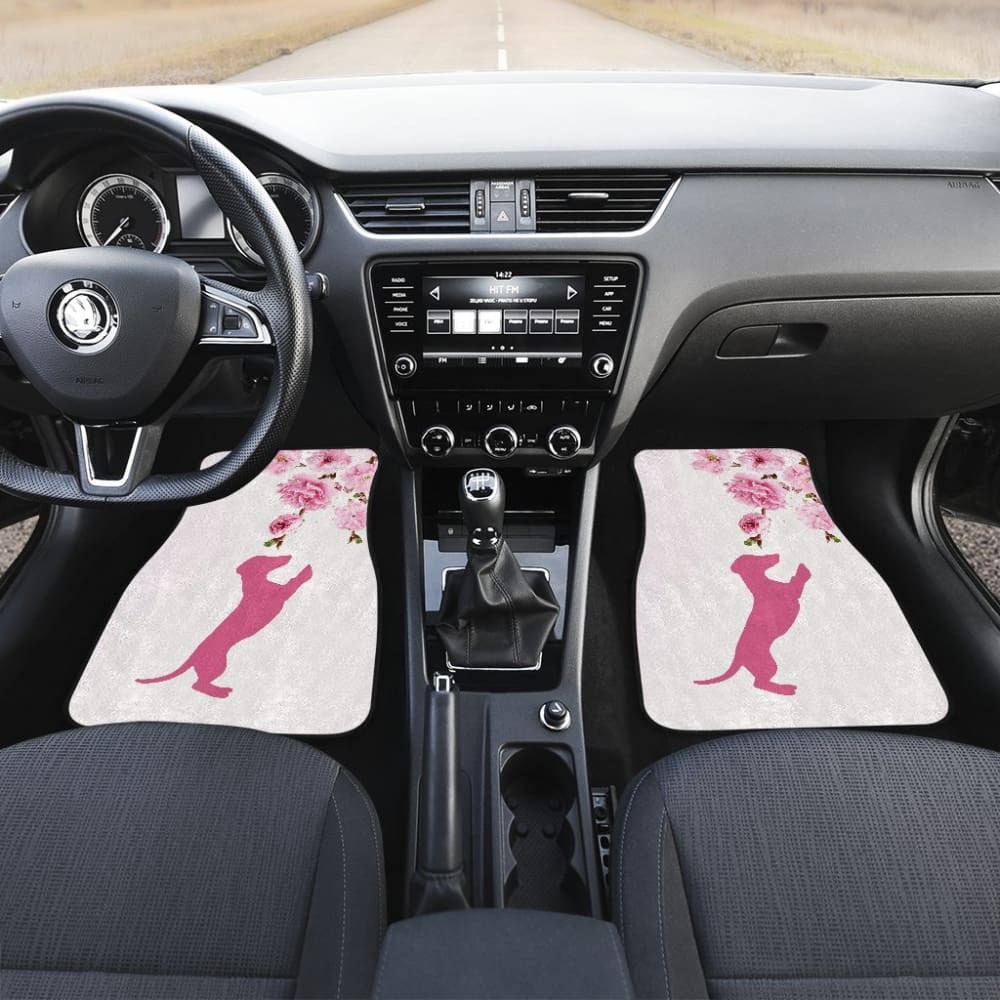 Pink Dachshund And Floral For Flower And Dog Lovers Car Floor Mats