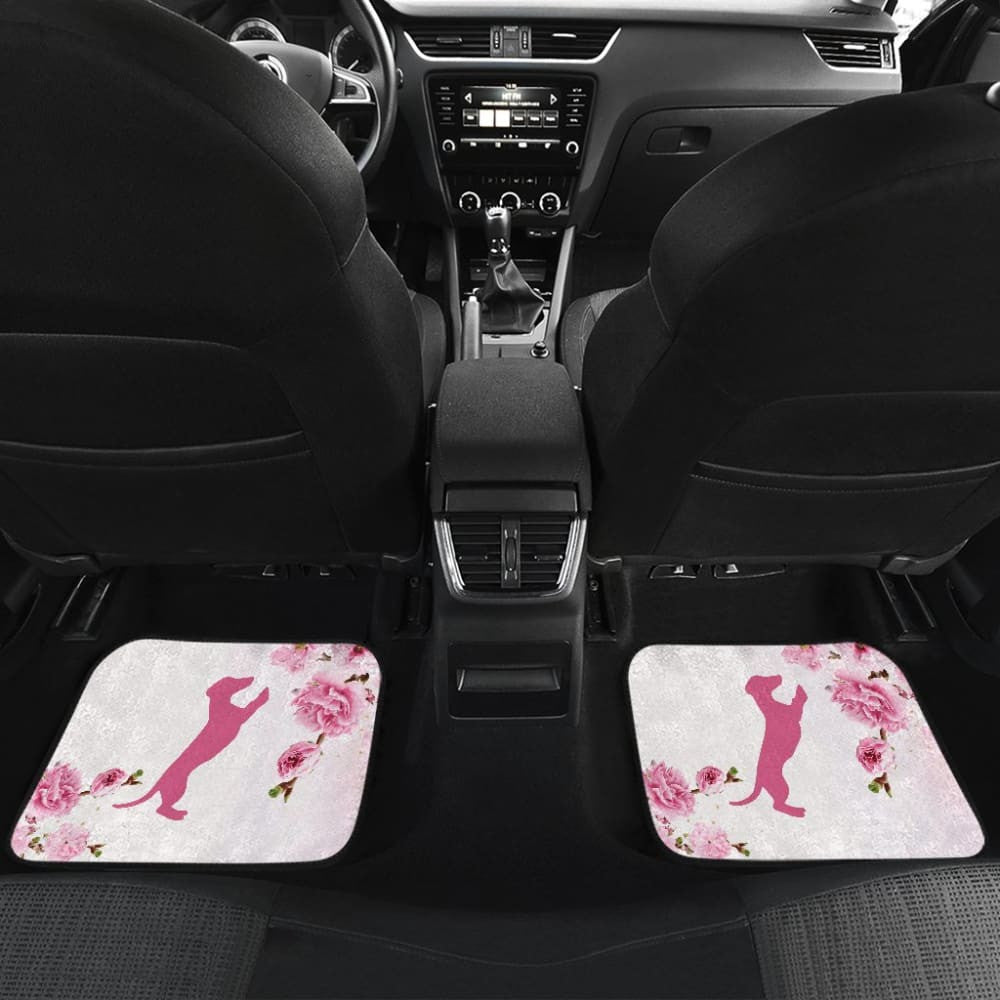 Pink Dachshund And Floral For Flower And Dog Lovers Car Floor Mats