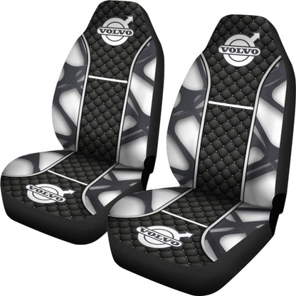 Amazing Volvo Black And White Themed Printed Car Seat Covers