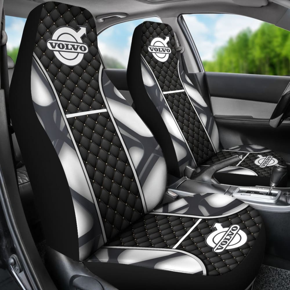 Amazing Volvo Black And White Themed Printed Car Seat Covers