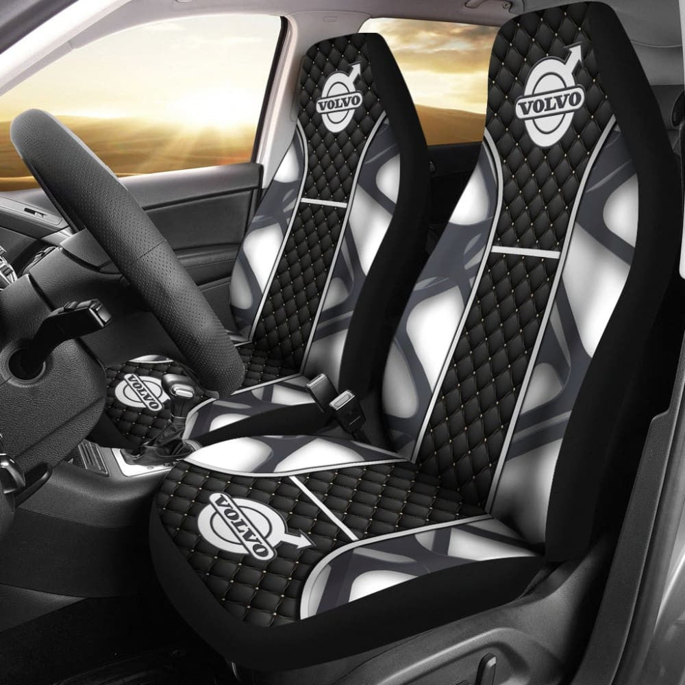 Amazing Volvo Black And White Themed Printed Car Seat Covers