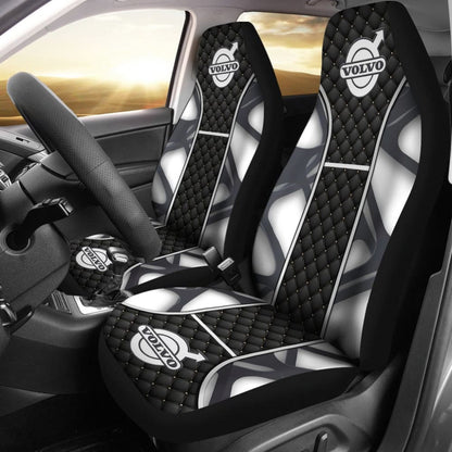 Amazing Volvo Black And White Themed Printed Car Seat Covers