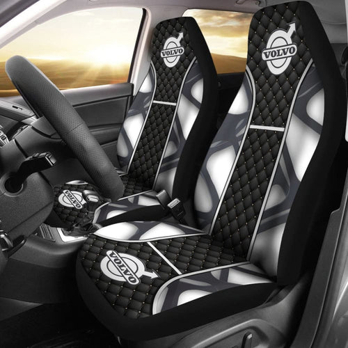 Amazing Volvo Black And White Themed Printed Car Seat Covers