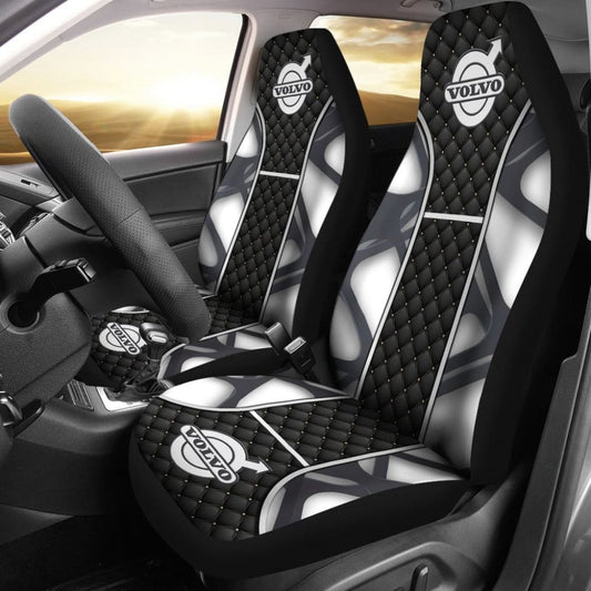 Amazing Volvo Black And White Themed Printed Car Seat Covers