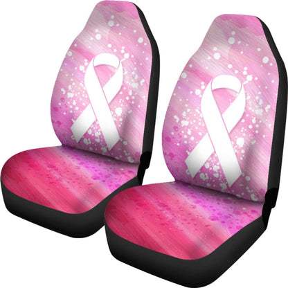 Pink Ribbon Canvas Breast Cancer Car Seat Covers