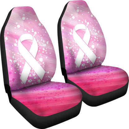 Pink Ribbon Canvas Breast Cancer Car Seat Covers