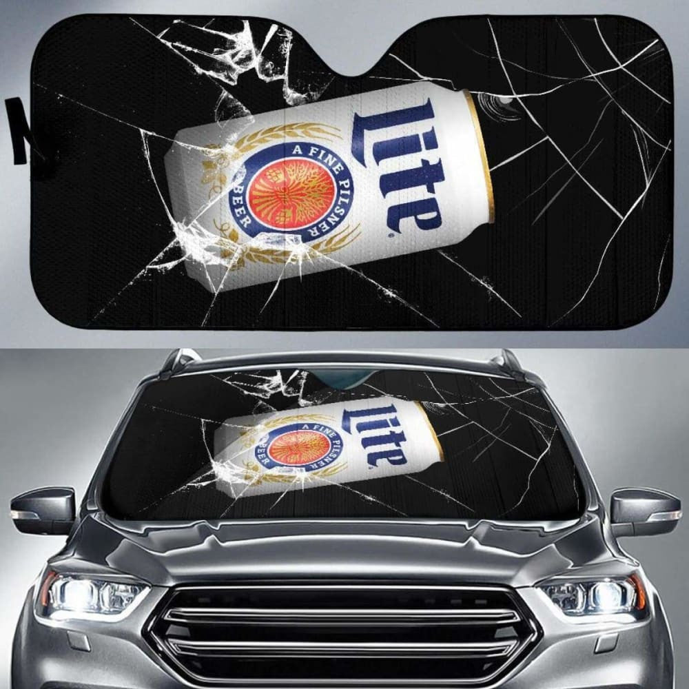 Miller Lite Auto Sun Shade Car Sun Visor Funny Beer Lover