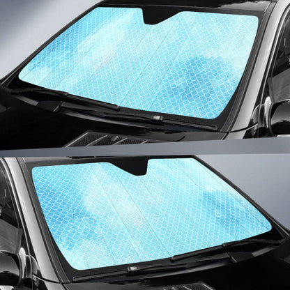 Fairytale Blue Mermaid Scales Fish Skin Car Auto Sun Shades