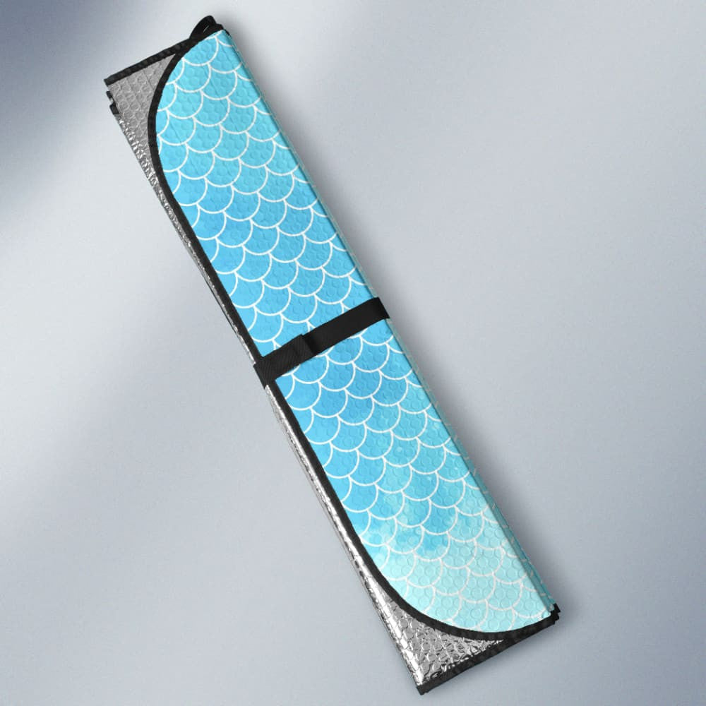 Fairytale Blue Mermaid Scales Fish Skin Car Auto Sun Shades