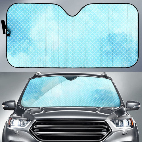 Fairytale Blue Mermaid Scales Fish Skin Car Auto Sun Shades