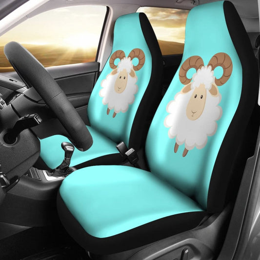Cute Sheep In Happy Day Car Seat Covers