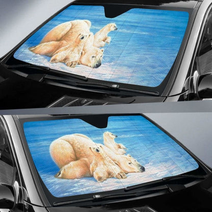 Car Sun Shade With Polar Bears