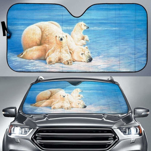 Car Sun Shade With Polar Bears